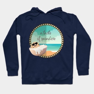 A Taste of Paradise - Cookie Sunbathing in Milk on the Beach Hoodie